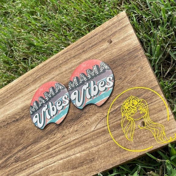 Mama Vibes Retro Car Coasters 2 Pack - Picture 4 of 8